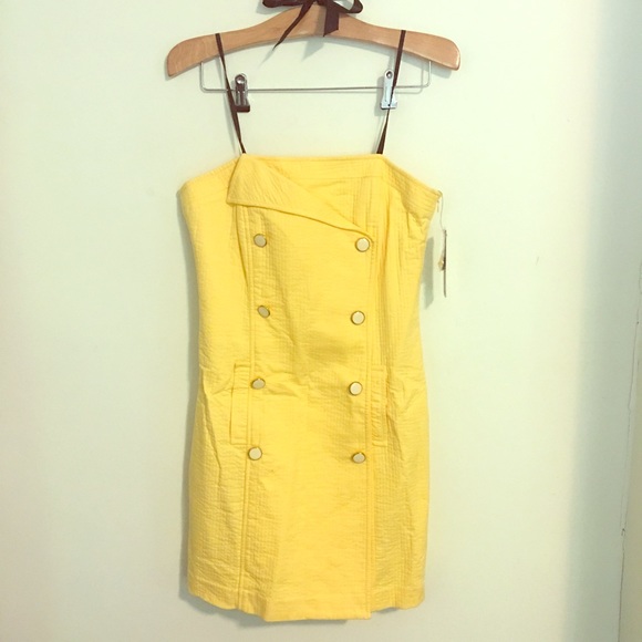 Laundry by Shelli Segal yellow strapless dress - Picture 3 of 8